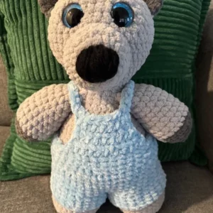 Crochet Bear in Overalls (Large)