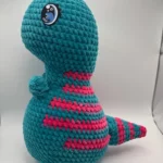 Crochet Dino - Teal and Pink