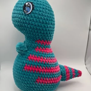 Crochet Dino - Teal and Pink