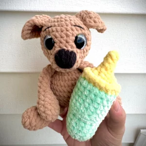 Crochet Dog with Stanley Cup