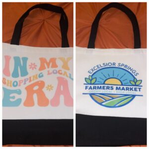 "In My Shopping Local Era" Large Black & White Tote Bag