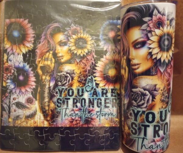 Custom tumbler and puzzle set