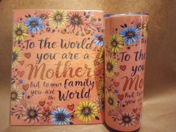 Custom tumbler and puzzle set