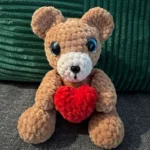Crochet Mini Bear with Heart