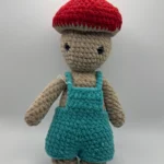 Crochet Mushroom Guy in Overalls