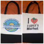 I Love My Farmers Market Black & White Large Tote Bag