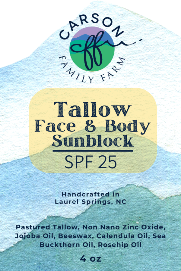 Tallow Face & Body Balm (SPF 25 Sunblock) 4 oz