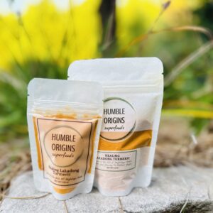 Two sizes of lakadong turmeric in bag