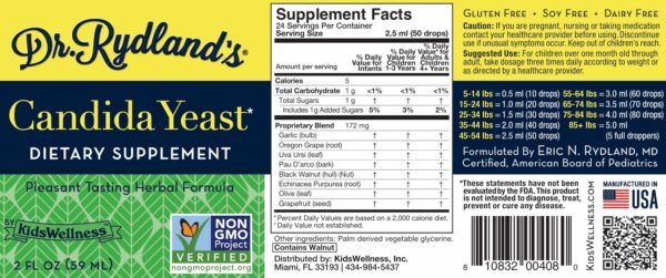 Dr. Rydland's Candida Yeast Dietary Supplement