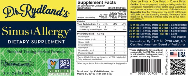 Dr. Rydland's Sinus + Allergy Dietary Supplement