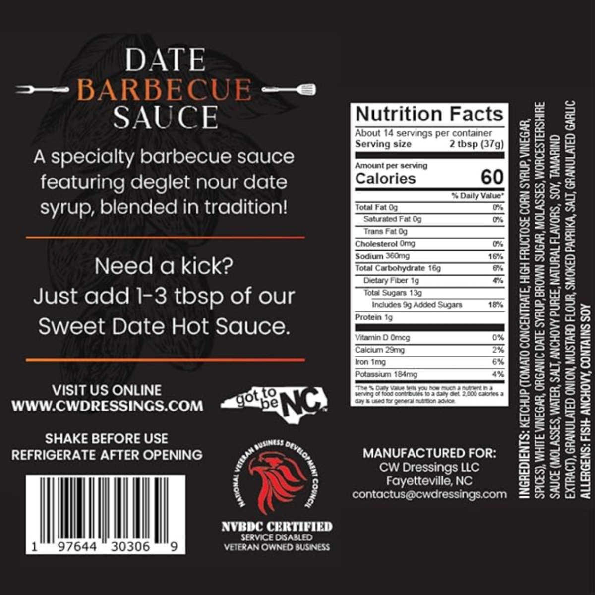 CW Dressings - Date Barbecue Sauce